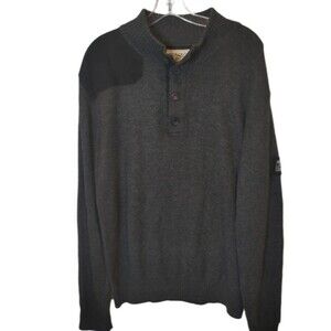 Marc Ecko Cut & Sew Wool Blend Pullover sweater Men's Large Black Grey